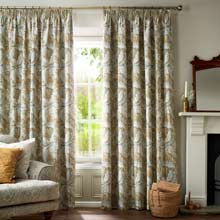 William Morris At Home Acanthus Flint Pencil Pleated Curtains