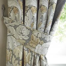 William Morris At Home Acanthus Flint Pencil Pleated Curtains