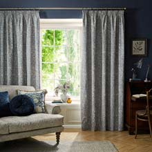 William Morris At Home Original Willow Indigo Pencil Pleated Curtains