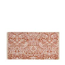 William Morris At Home Strawberry Thief Bath Mat Linen-Rust