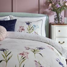 Laura Ashley Hawling Irises Grape Purple Duvet Cover Set