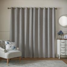 Laura Ashley Barley Steel Grey Embossed Eyelet Curtains