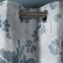 Laura Ashley Millhayes Blackout Lined Curtains Smoke Blue