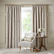 Laura Ashley Rowsham Garden Blackout Lined Curtains Natural