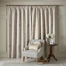 Laura Ashley Rowsham Garden Blackout Lined Curtains Natural