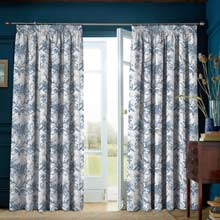 Laura Ashley Tuileries Blackout Lined Curtains Midnight