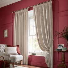 Laura Ashley Whinfell Lined Curtains Natural