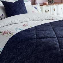 Laura Ashley Barley Navy Embossed Bedspread