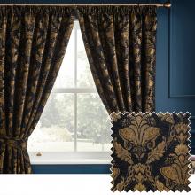 Paoletti Shiraz Black Ready Made Curtains