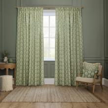 Sanderson Sessile Leaf Motif Curtains Sage Green