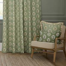 Sanderson Sessile Leaf Motif Curtains Sage Green