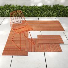 Chilewich Skinny Stripe Orange Shag Mat