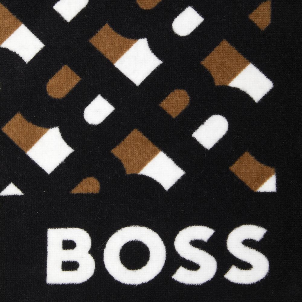 BOSS - Monogram-print beach towel in cotton velvet