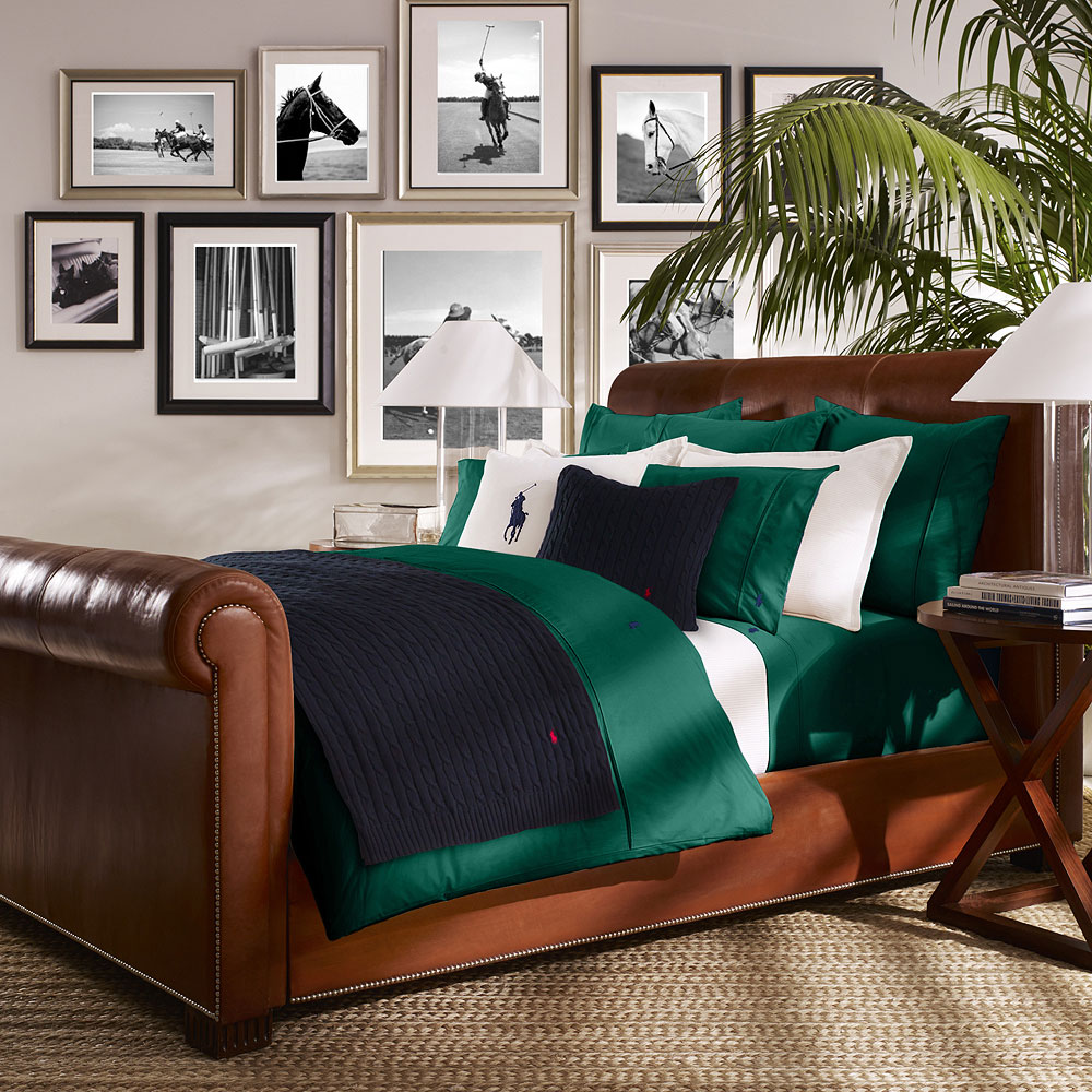 Ralph Lauren Polo Player Flat Sheet Evergreen in Flat Sheets at Seymour's  Home