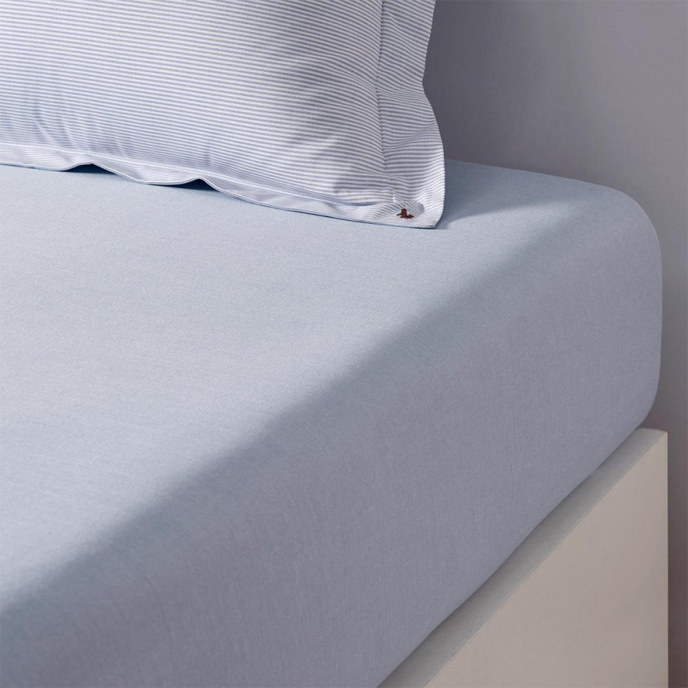 Ralph Lauren Oxford Fitted Sheet Blue in Fitted Sheets | Seymour's