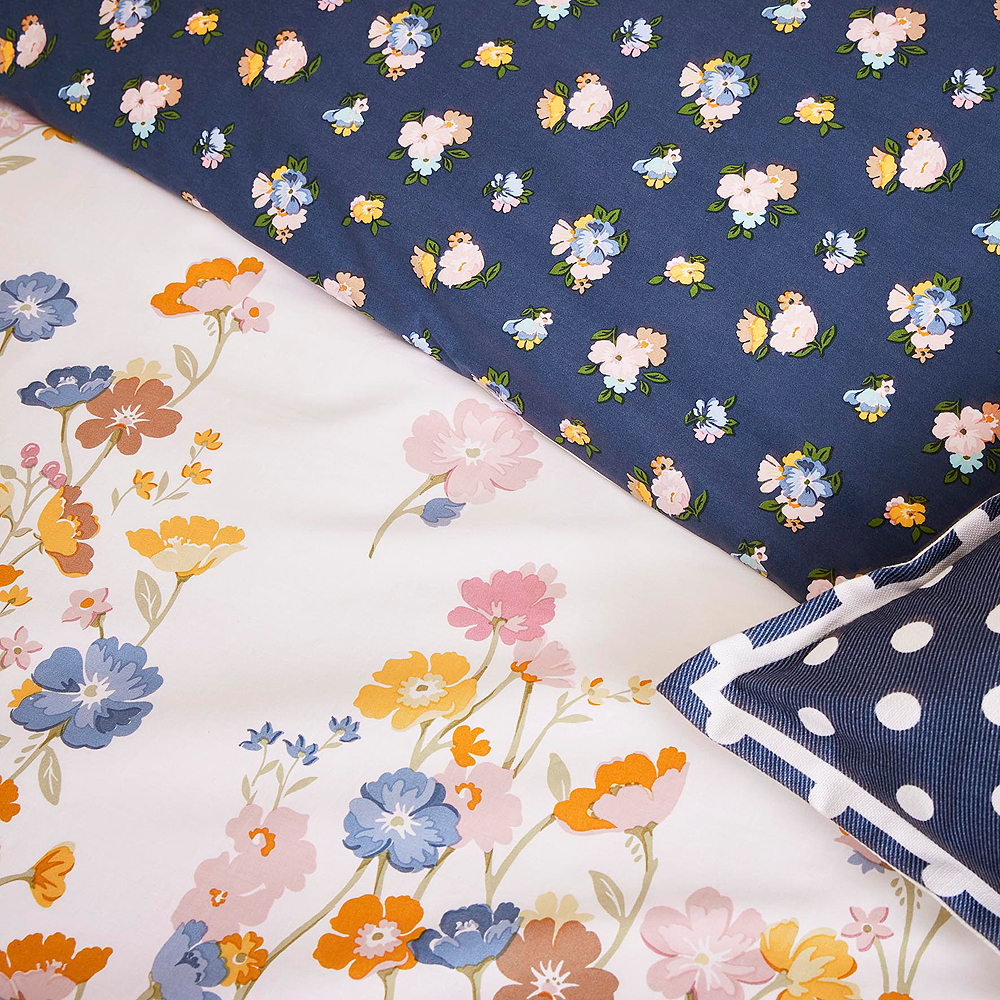 ❤️KING❤️New Cath Kidston London Cotton 2024 Percal Bedsheet Set PORTOBELLO MEADOW