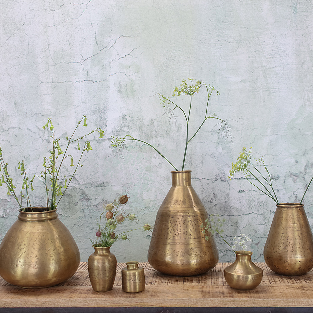 Nkuku Nami Tapered Brass Pot in Vases | Seymour's Home