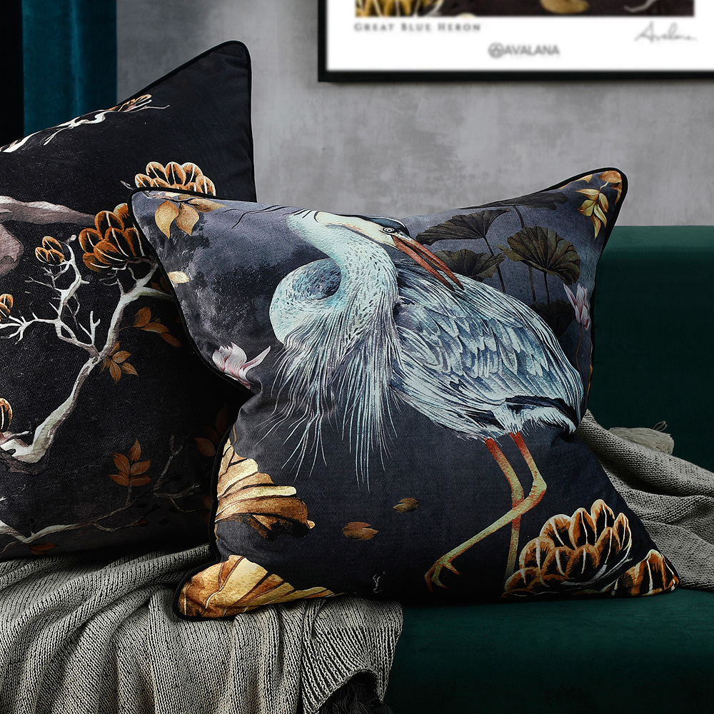 Blue best sale heron pillow