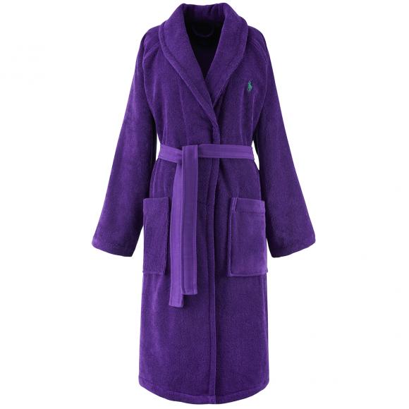 Ralph Lauren Home Polo Player Shawl Robe Chalet Purple