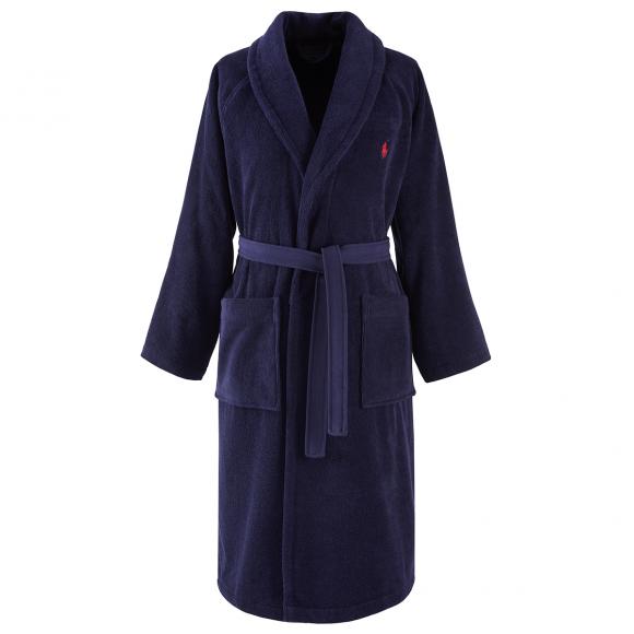 Ralph Lauren Home Polo Player Shawl Robe Newport Navy