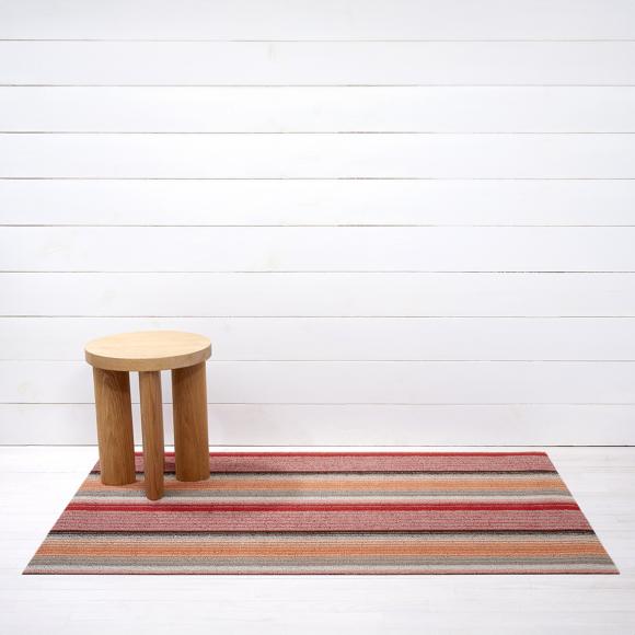 Chilewich Pop Stripe Paprika Shag Mat