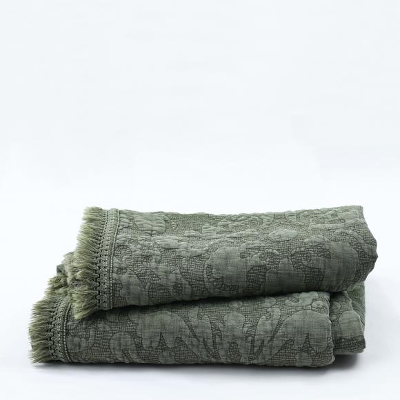 MM Linen Mayen Throw Olive | Seymour's Home