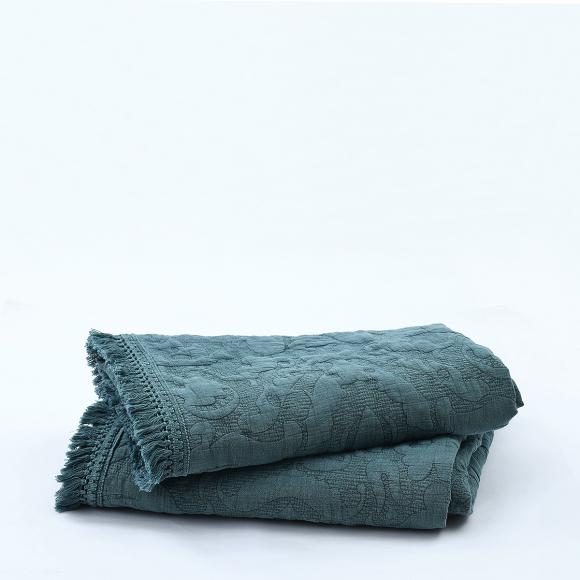 MM Linen Mayen Throw Bluestone