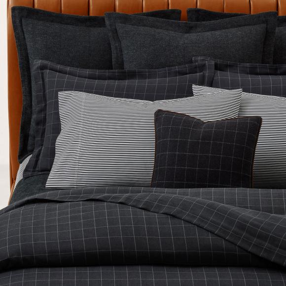 Ralph Lauren Home Modern Driver Blakeley Charcoal Duvet Cover