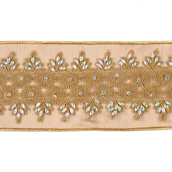 Goodwill Dupion Iridescent Embroidered Trim Ribbon 