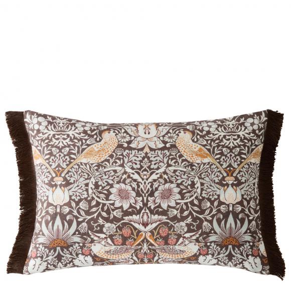 William Morris At Home Strawberry Thief Cushion Chocolate