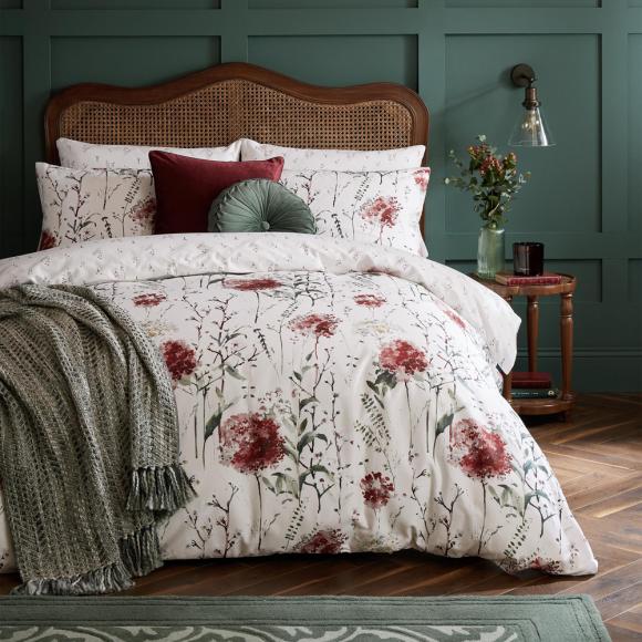 Laura Ashley Pallington Bloom Ruby Red Duvet Cover Set