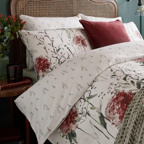 Laura Ashley Pallington Bloom Ruby Red Duvet Cover Set