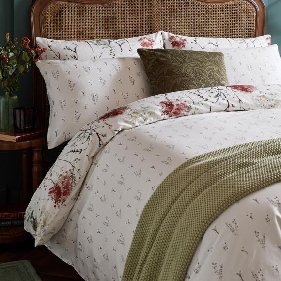 Laura Ashley Pallington Bloom Ruby Red Duvet Cover Set