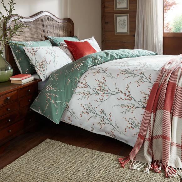 Laura Ashley Pussy Willow Fern Green Duvet Cover Set