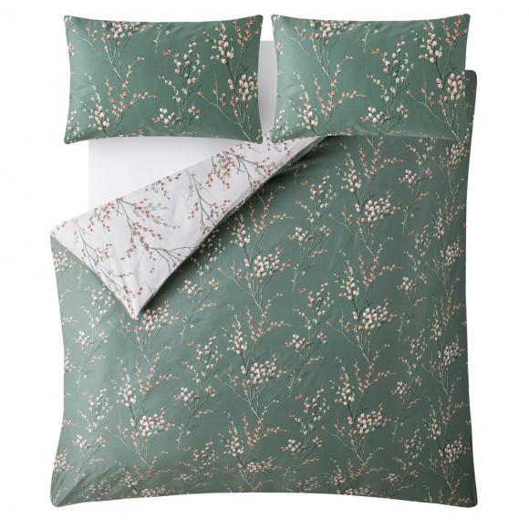 Laura Ashley Pussy Willow Fern Green Duvet Cover Set