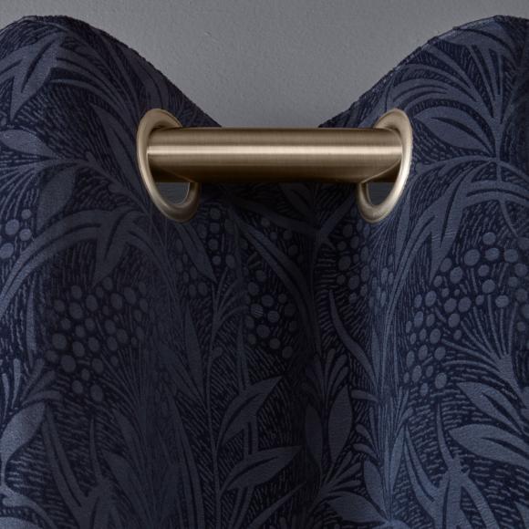 Laura Ashley Barley Midnight Embossed Eyelet Curtains