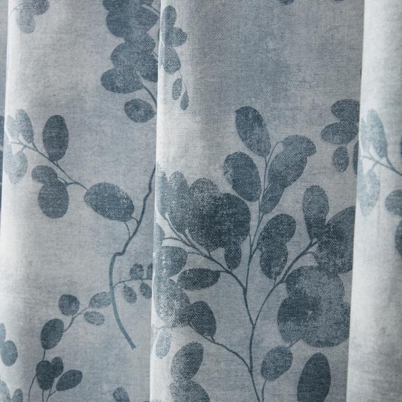 Laura Ashley Millhayes Blackout Lined Curtains Smoke Blue