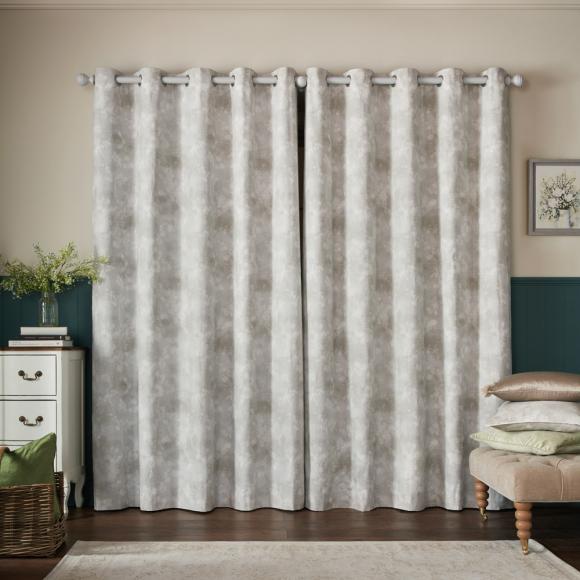 Laura Ashley Millhayes Blackout Lined Curtains Natural