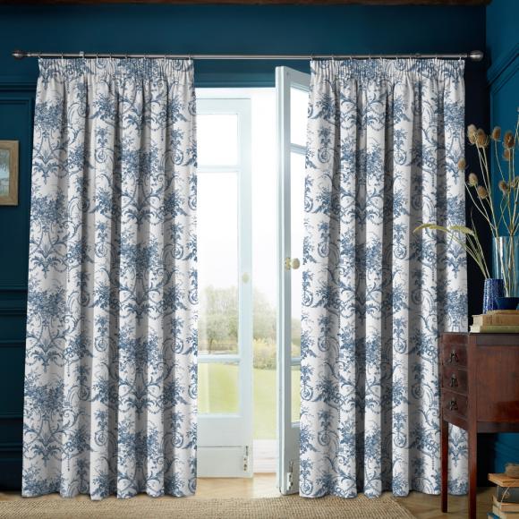 Laura Ashley Tuileries Blackout Lined Curtains Midnight