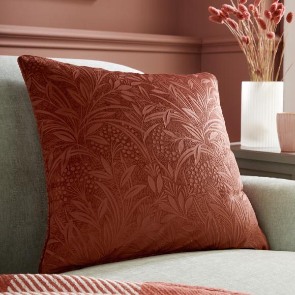 Laura Ashley Barley Embossed Cushion Terracotta