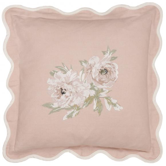 Sanderson Adele Floral Embroidered Cushion Cover Rose