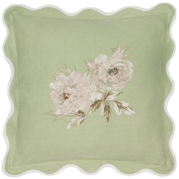 Sanderson Adele Floral Embroidered Cushion Cover Sage