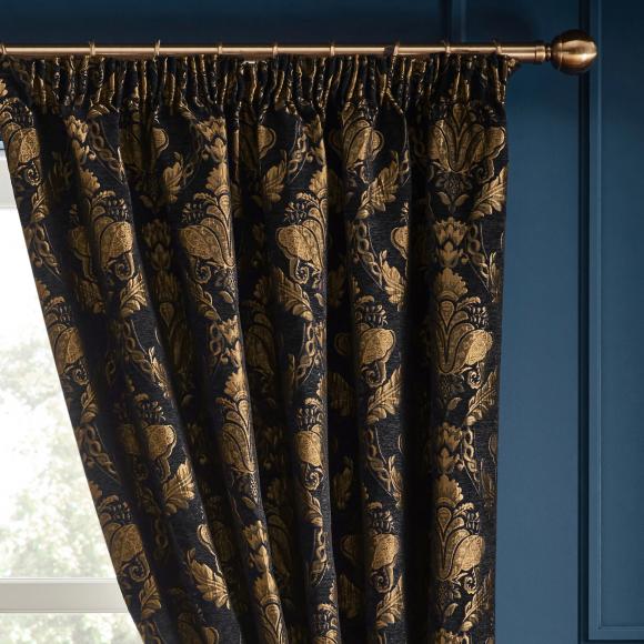 Paoletti Shiraz Black Ready Made Curtains