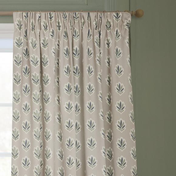 Sanderson Sessile Leaf Motif Curtains Flax