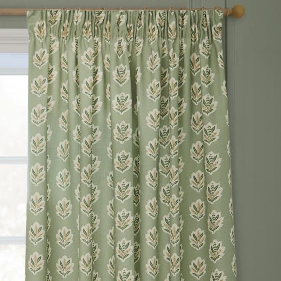 Sanderson Sessile Leaf Motif Curtains Sage Green