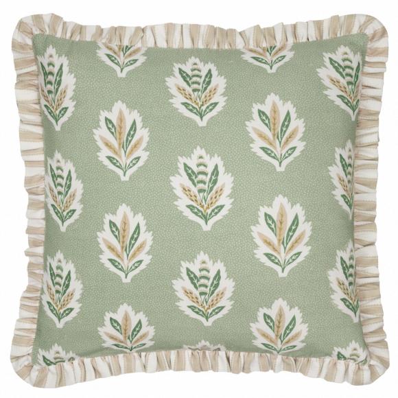 Sanderson Sessile Leaf Ruffle Cushion Sage