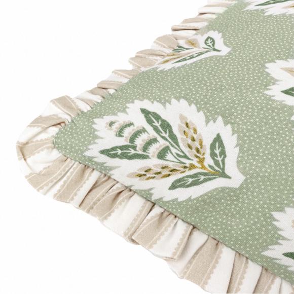 Sanderson Sessile Leaf Ruffle Cushion Sage