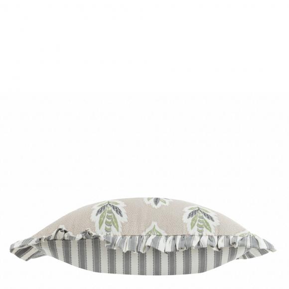 Sanderson Sessile Leaf Ruffle Cushion Flax