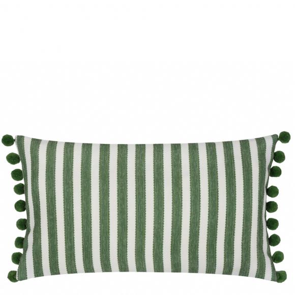 Sanderson Sessile Leaf Pom Pom Cushion Leaf Green