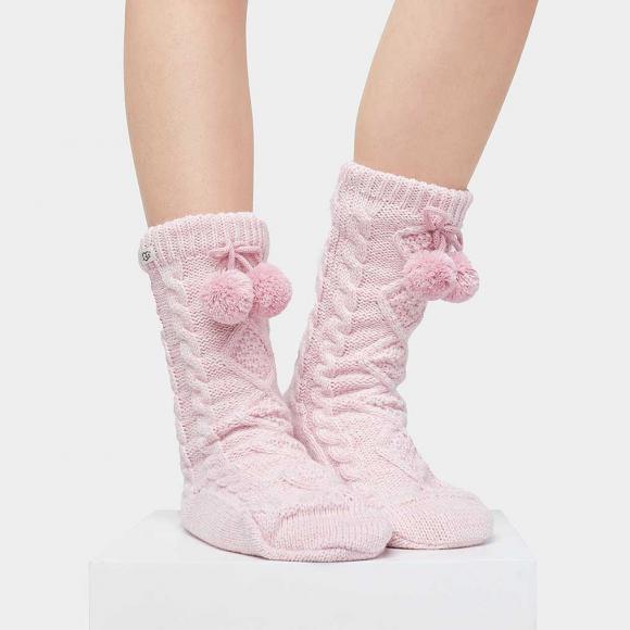 UGG Seymour\'s Pom Fleece Socks Lined | in Crew Socks Pom Cream Home